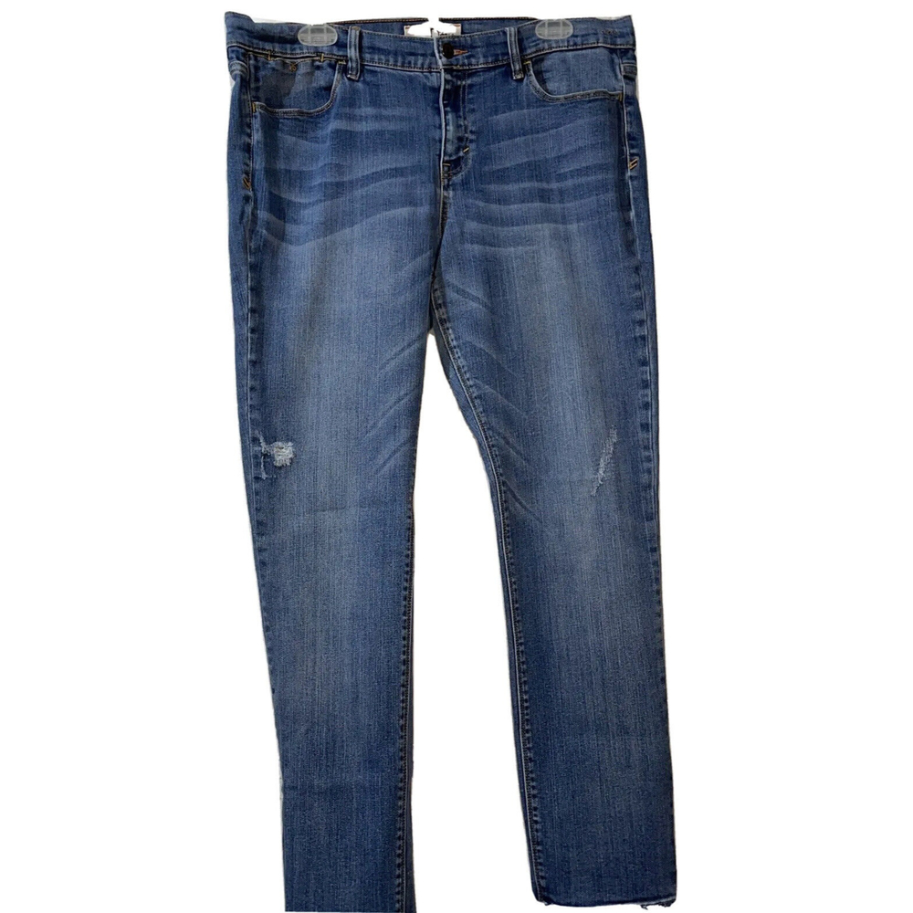 Dittos Jeans Womens 32 Low Rise Distressed Blue Denim